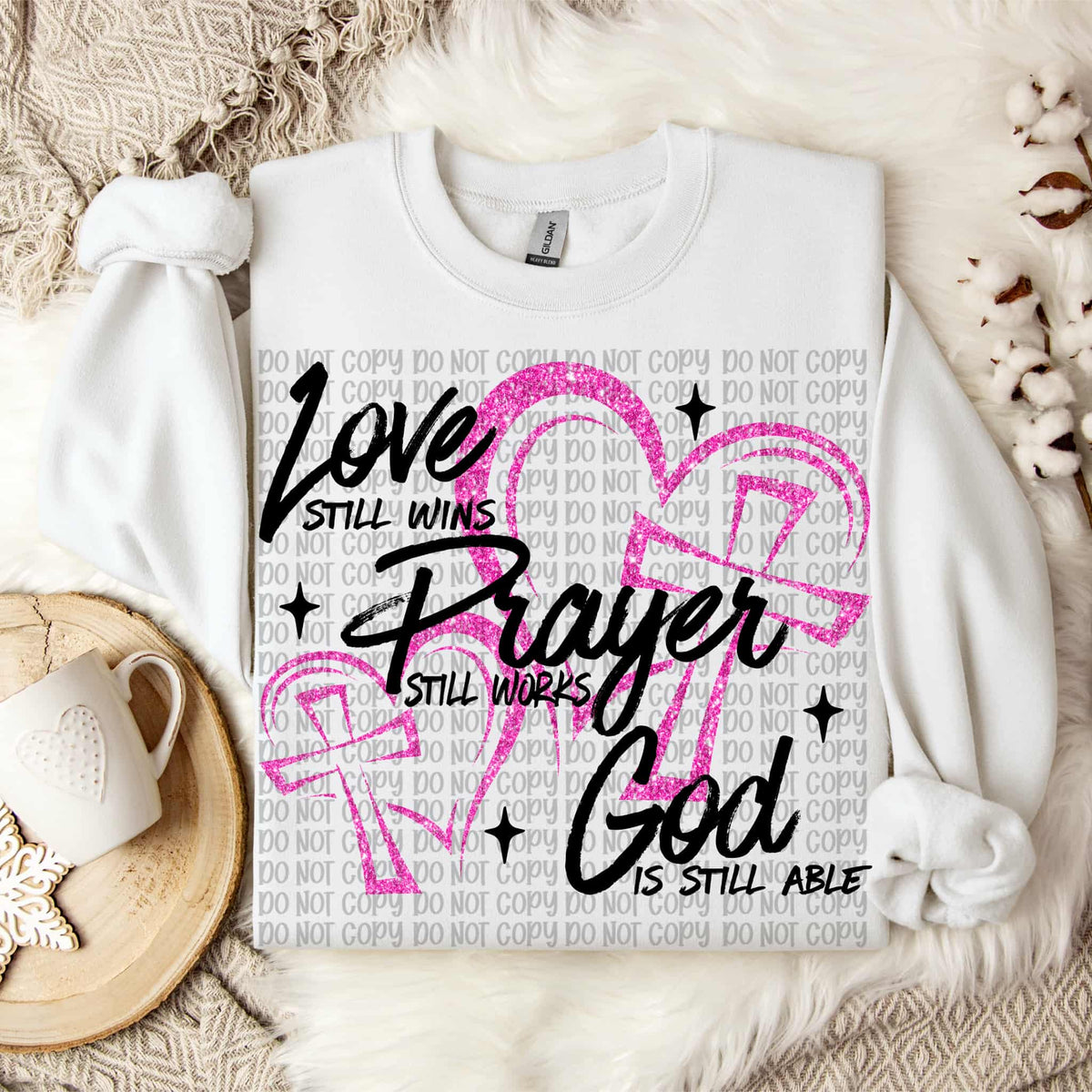 Love Prayer God pink heart (VP) DTF Transfer