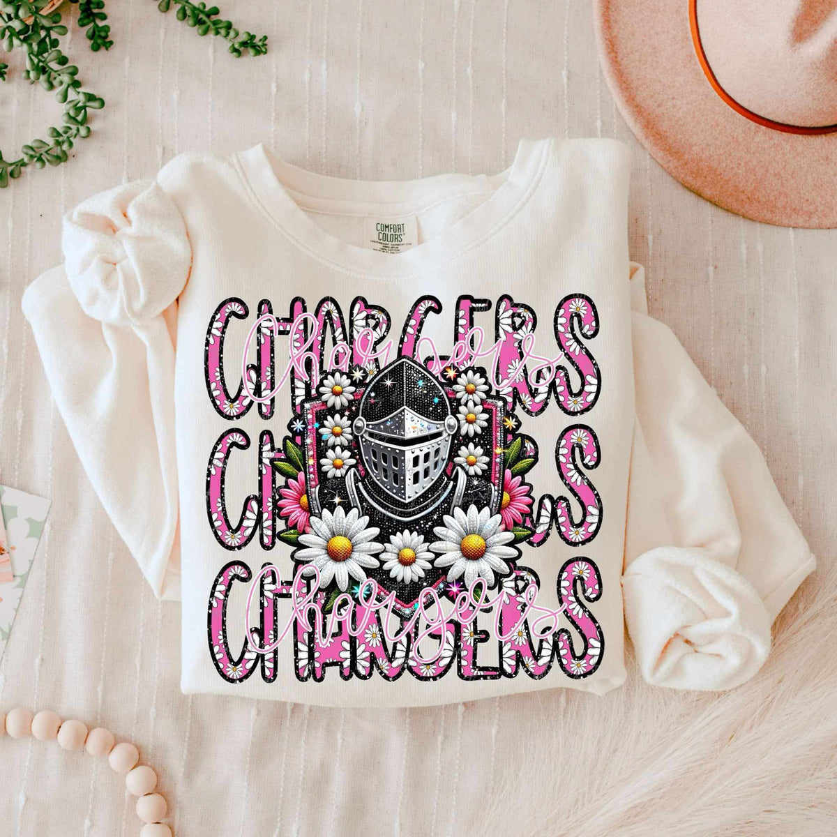 Chargers floral stacked 80648 DTF transfer