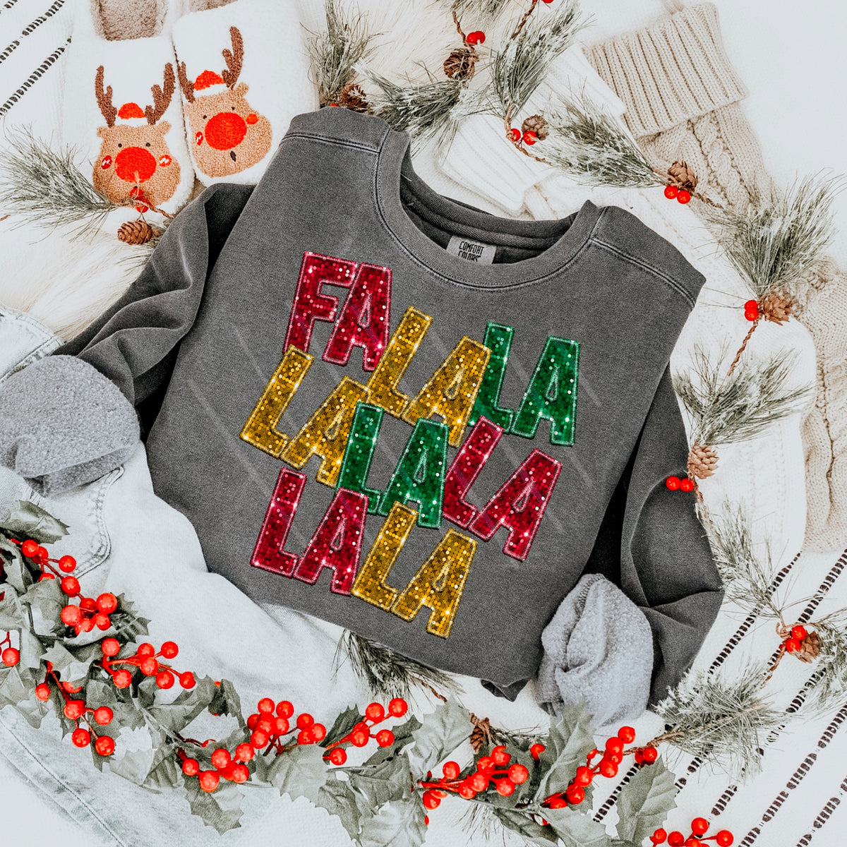 Fa La La Faux Sequins RED YELLOW GREEN 111585 DTF transfer