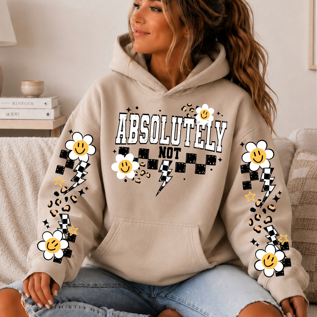 Absolutely not flowers (front only) (black) (CSC) DTF Transfer