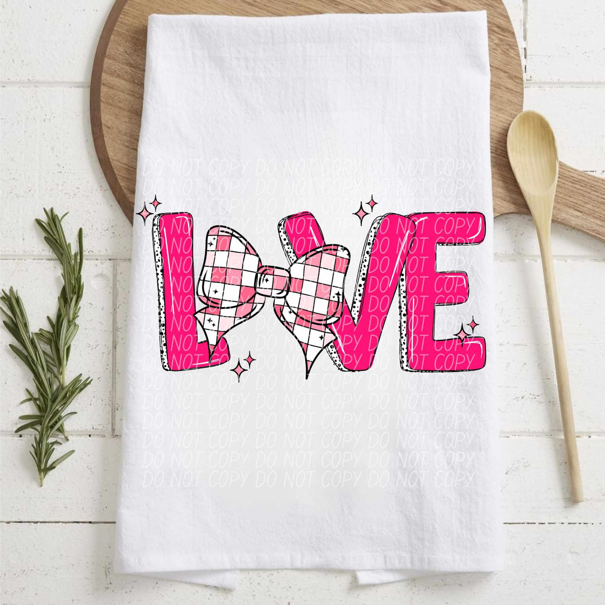Love checkered bow (CITY) 75758 DTF transfer
