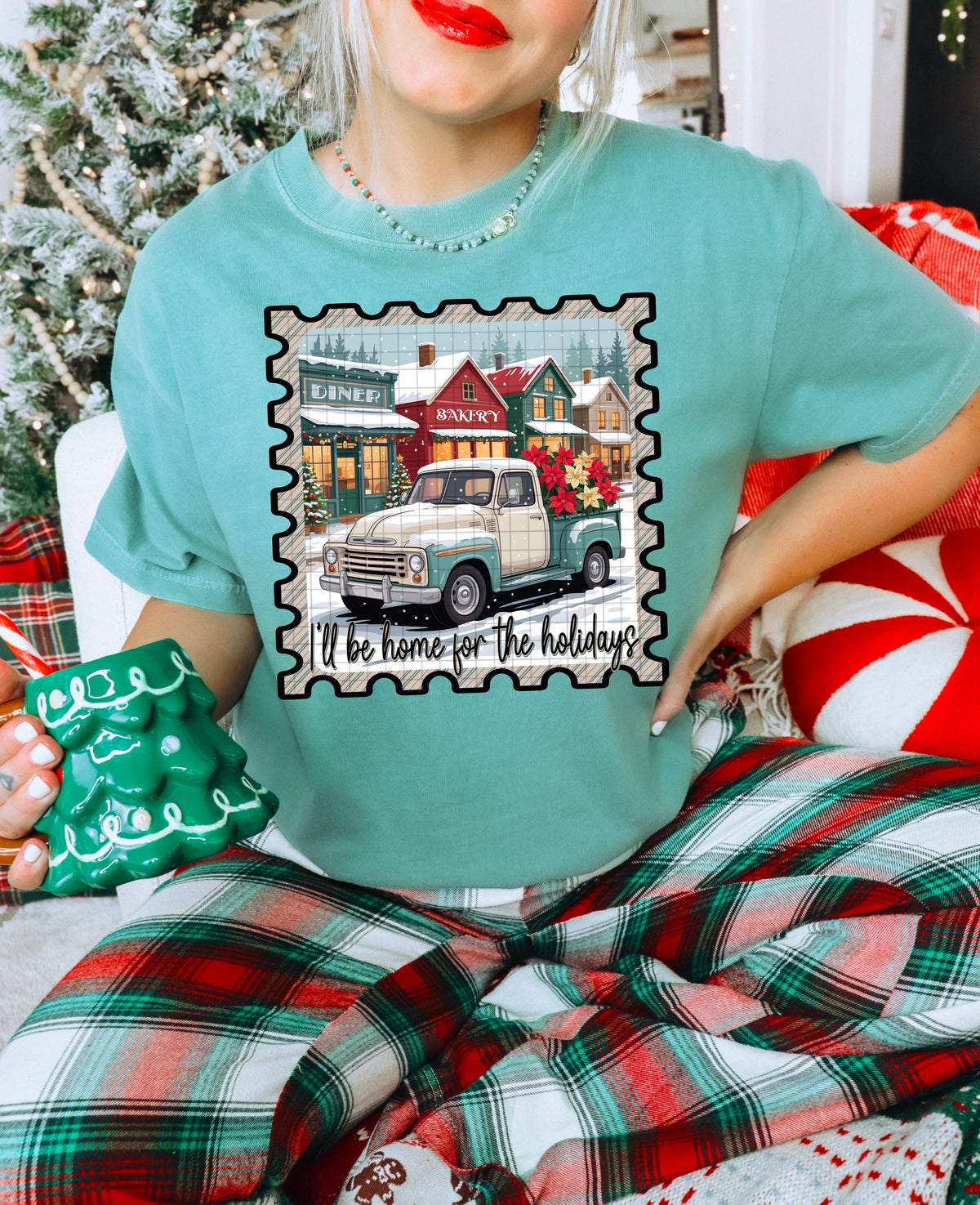 I’ll be home for the holidays Merry Christmas Stamp (DDD) DTF transfer