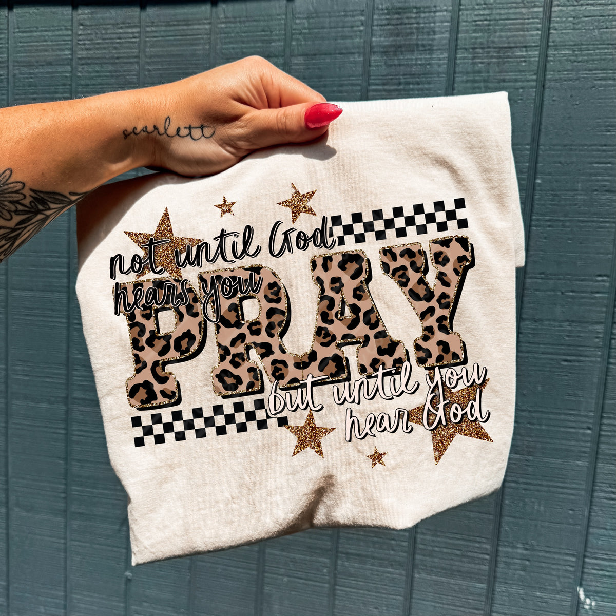 Not until god hears you pray (leopard) DTF Transfer