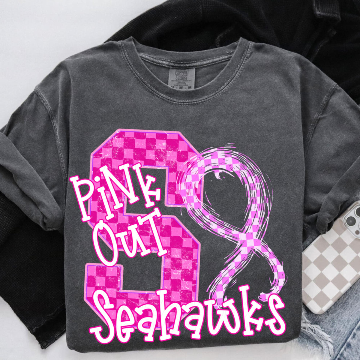 Seahawks Pink Out Varsity (city) DTF Transfer
