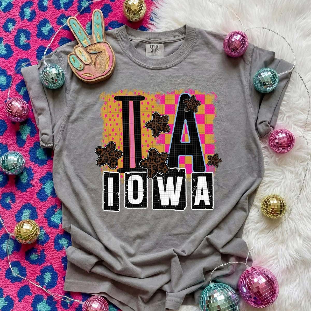 Iowa Animal Print State (C’s) DTF Transfer