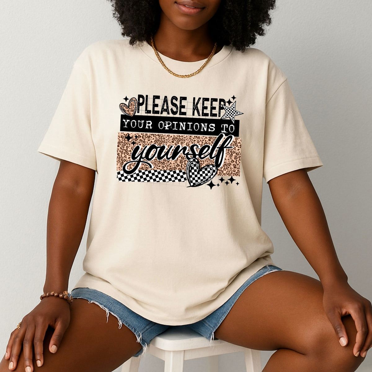 Keep your opinion to yourself black words (CSC) DTF Transfer