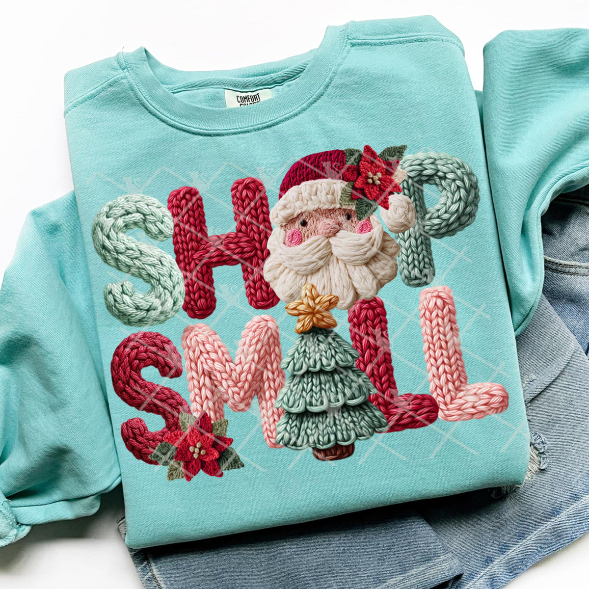 Shop Small Christmas faux yarn (TTD) DTF Transfer