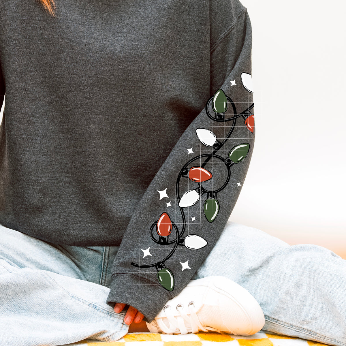 Very Merry Hot Mess (SLEEVE) WHITE stars CSC DTF Transfer