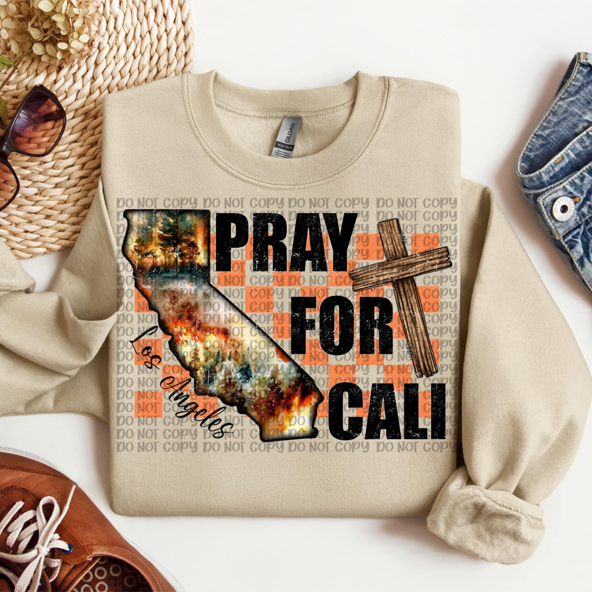 Pray for cali (VP) 91964 DTF transfer