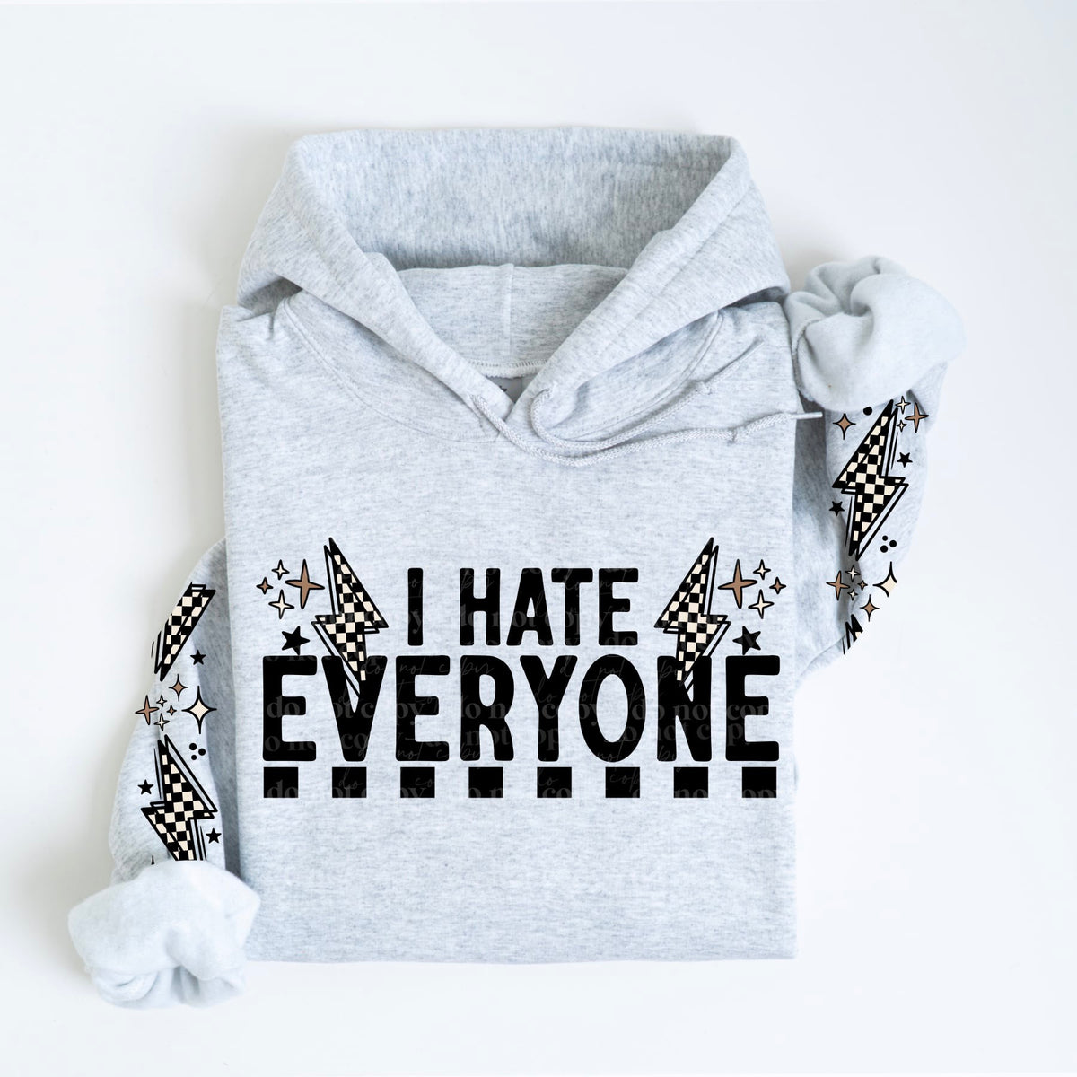 I hate everyone BLACK FRONT (CSC) 73729 DTF transfer