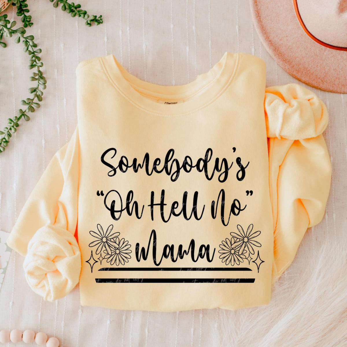 Somebody’s “oh hell no” mama BLACK (VIRGO) 90814 DTF transfer