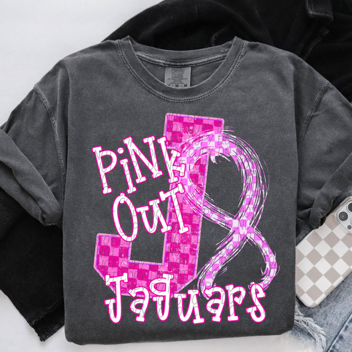Jaguard Pink Out Varsity (city) DTF Transfer