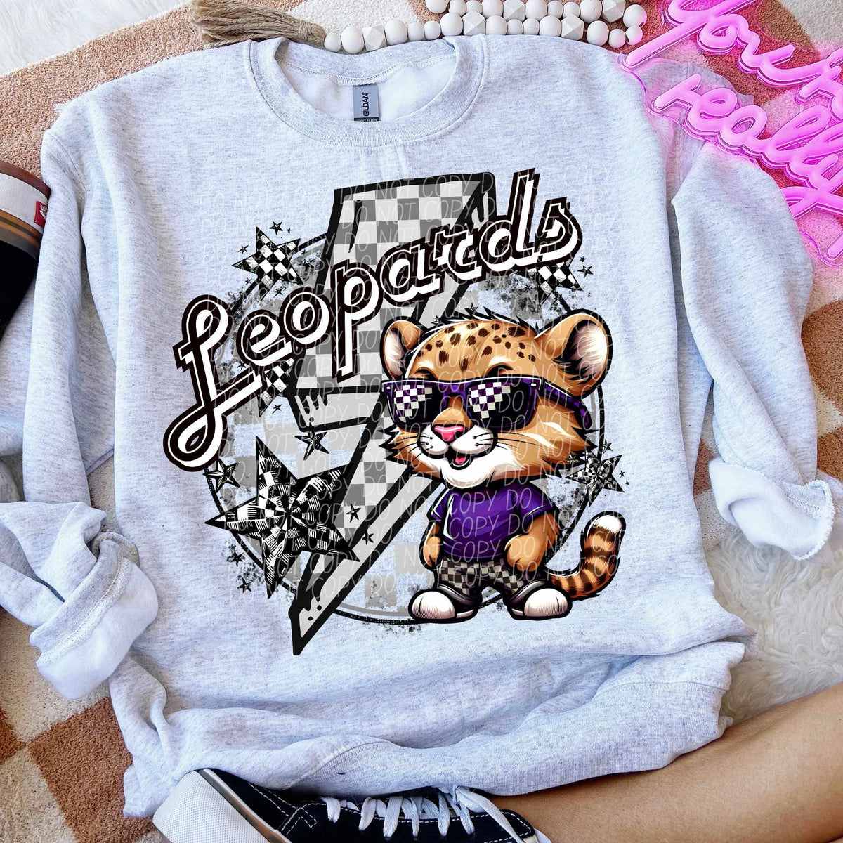 Leopards purple shirt lightning bolt (CITY) 52429 DTF transfer
