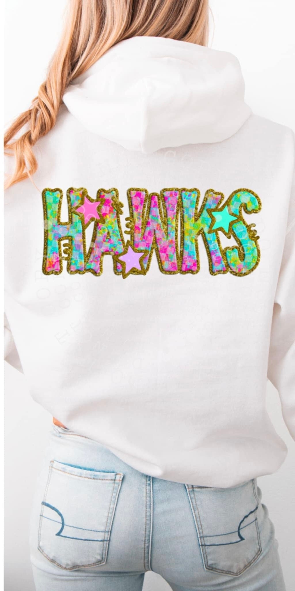 Hawks colorful checkered (C’s) 91529 DTF transfer