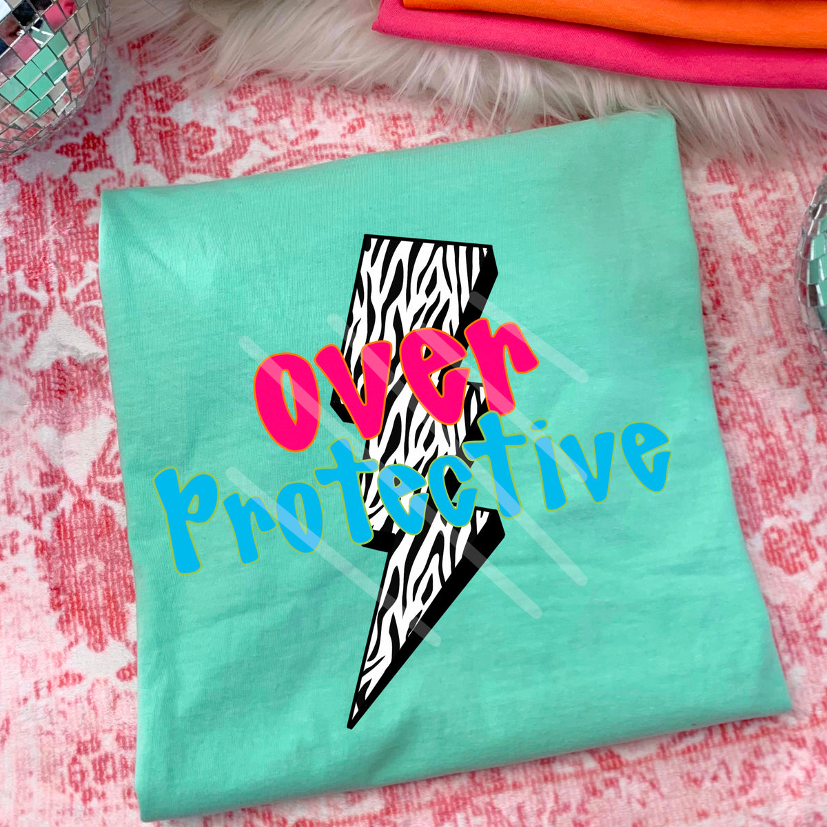 overprotective zebra lightning bolt 110726 DTF transfer