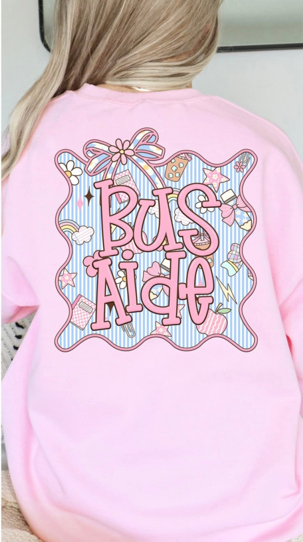 Bus aide seersucker frame (S&G) 107385 DTF transfer