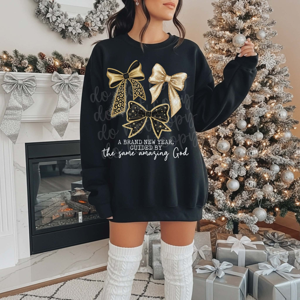 New year guided by the same god (white text) (parker) DTF transfer