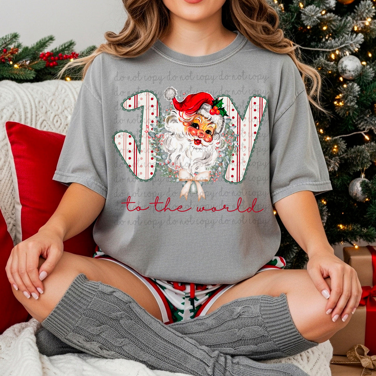 Joy to the world Santa (MZ) DTF Transfer