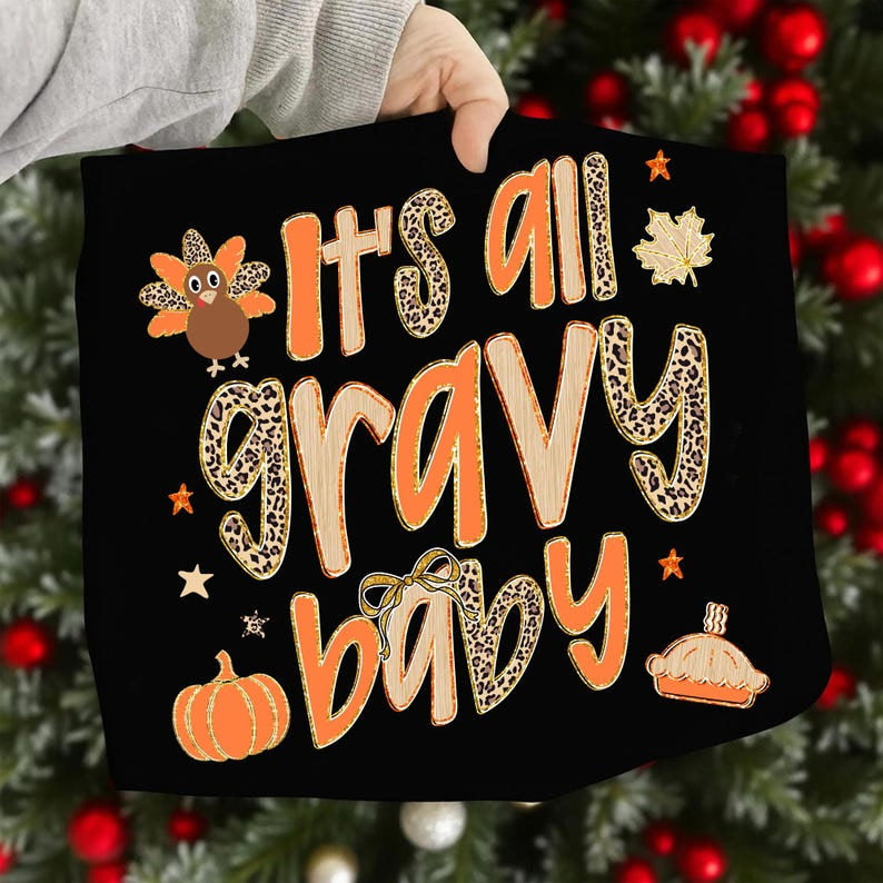 It’s all gravy baby Cheetah and orange DTF transfer