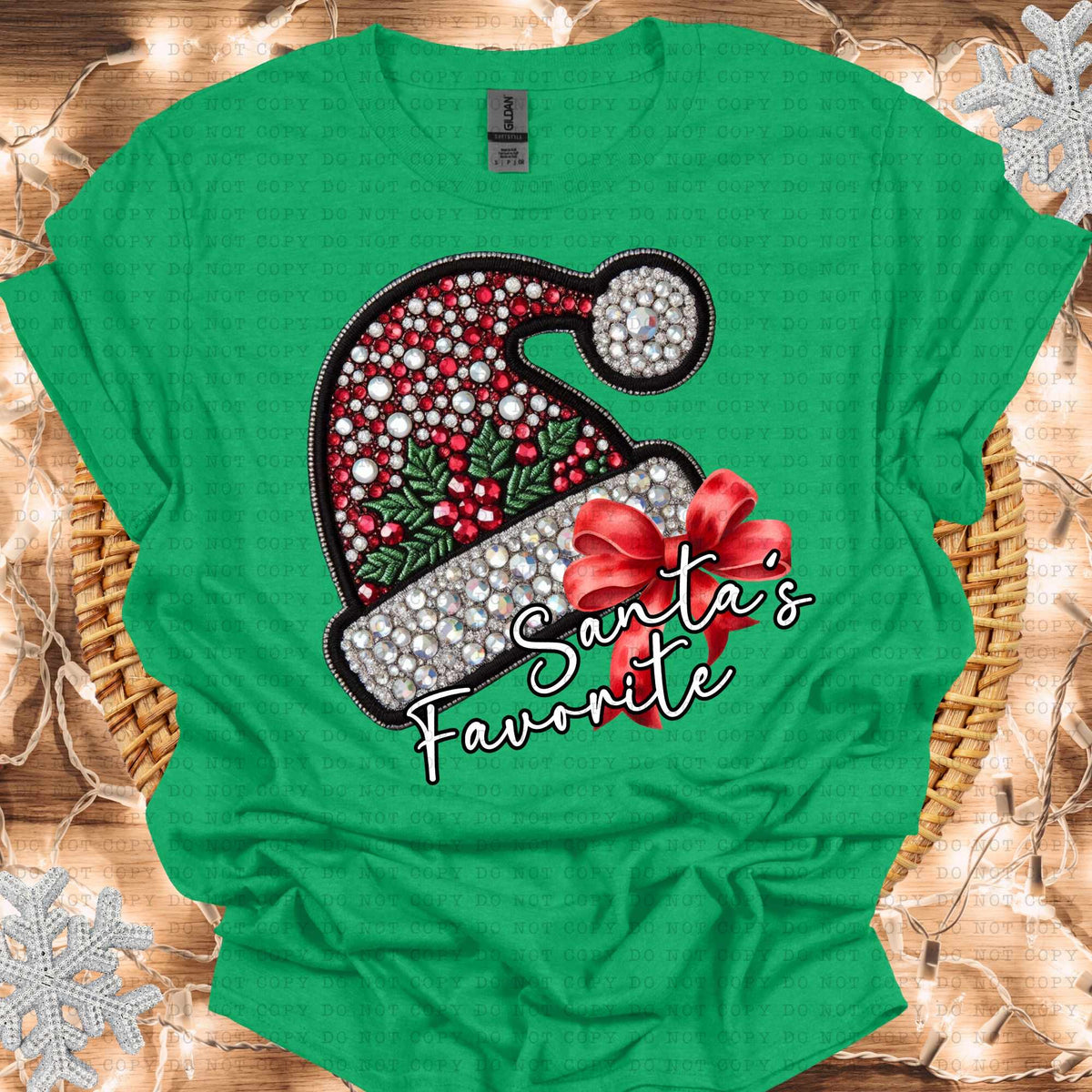 Santa’s favorite rhinestone hat (ECHT) 64548 DTF transfer