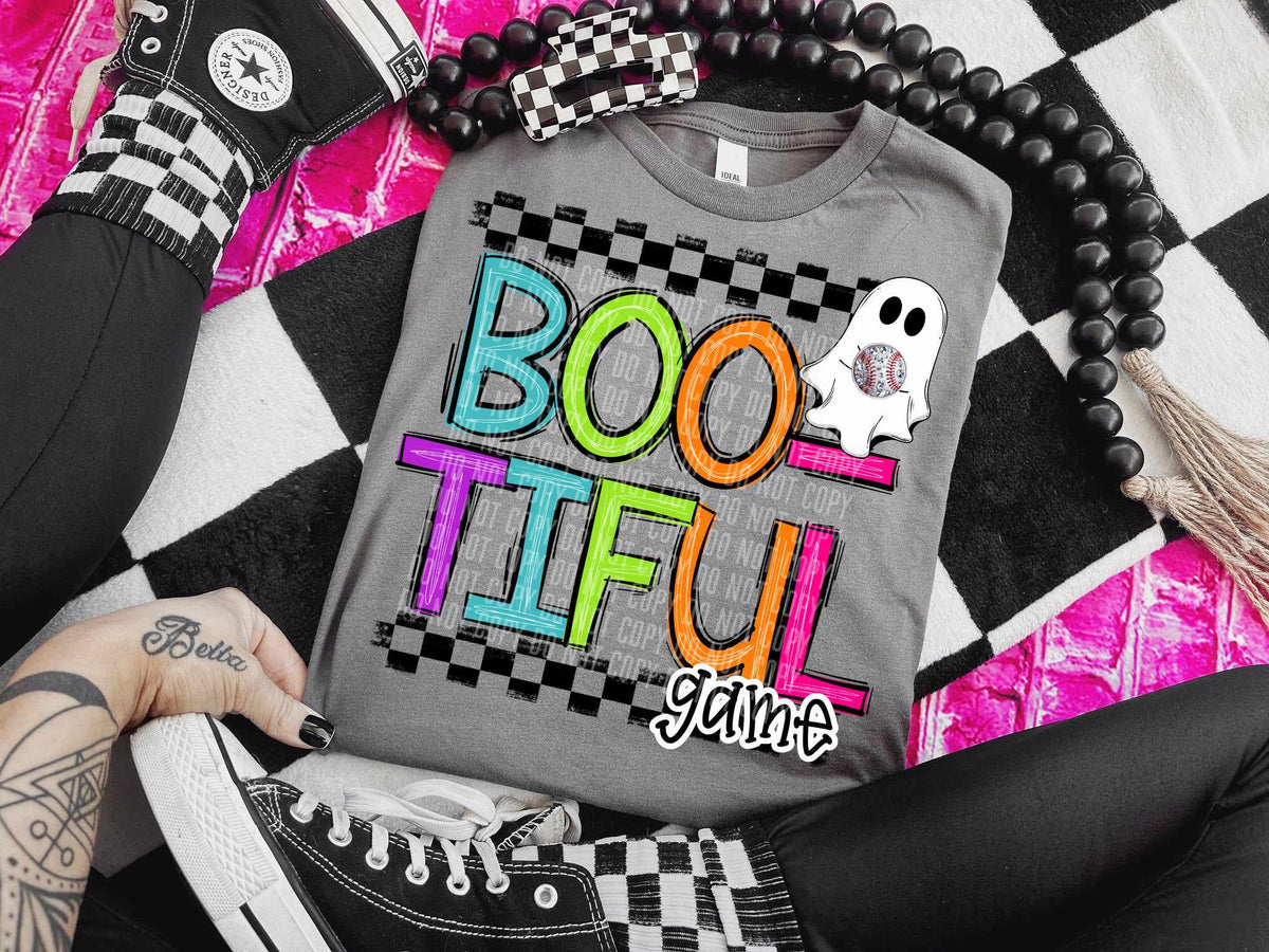 Boo-tiful game ghost with baseball (caplinger) 52785 DTF transfer