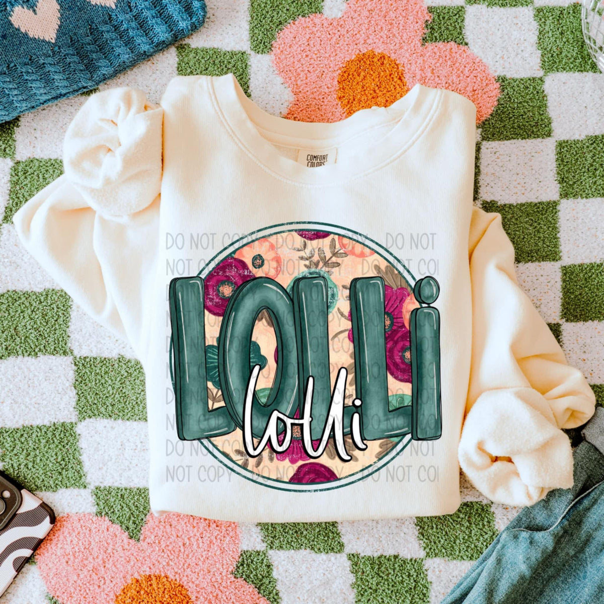 Lolli circle green font (SWD) 92285 DTF transfer