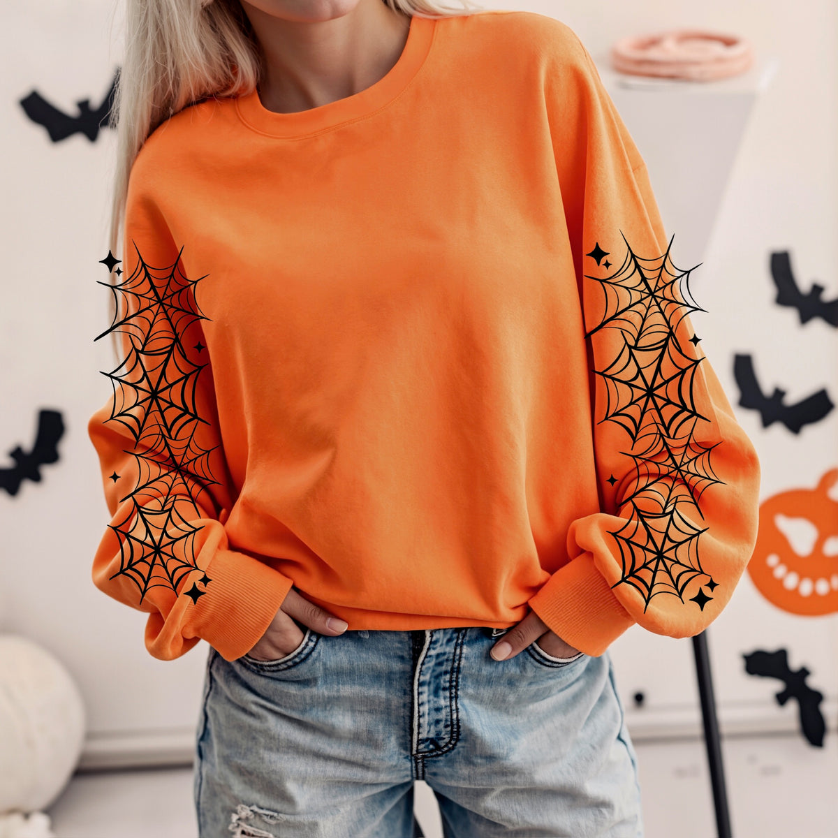 Spiderweb sleeves BLACK (SET OF TWO) (CSC) DTF Transfer