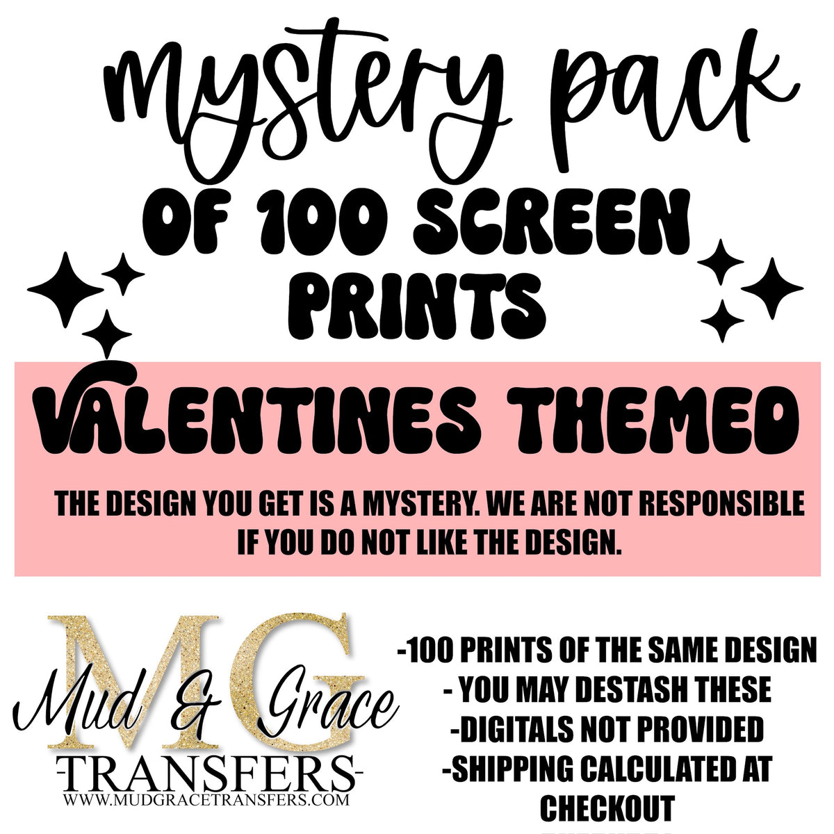 Valentines Mystery Screen print pack (see description)