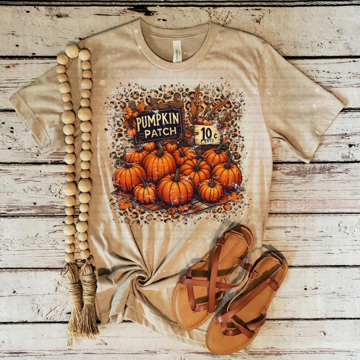 Pumpkin Patch with leopard (revel) DTF transfer