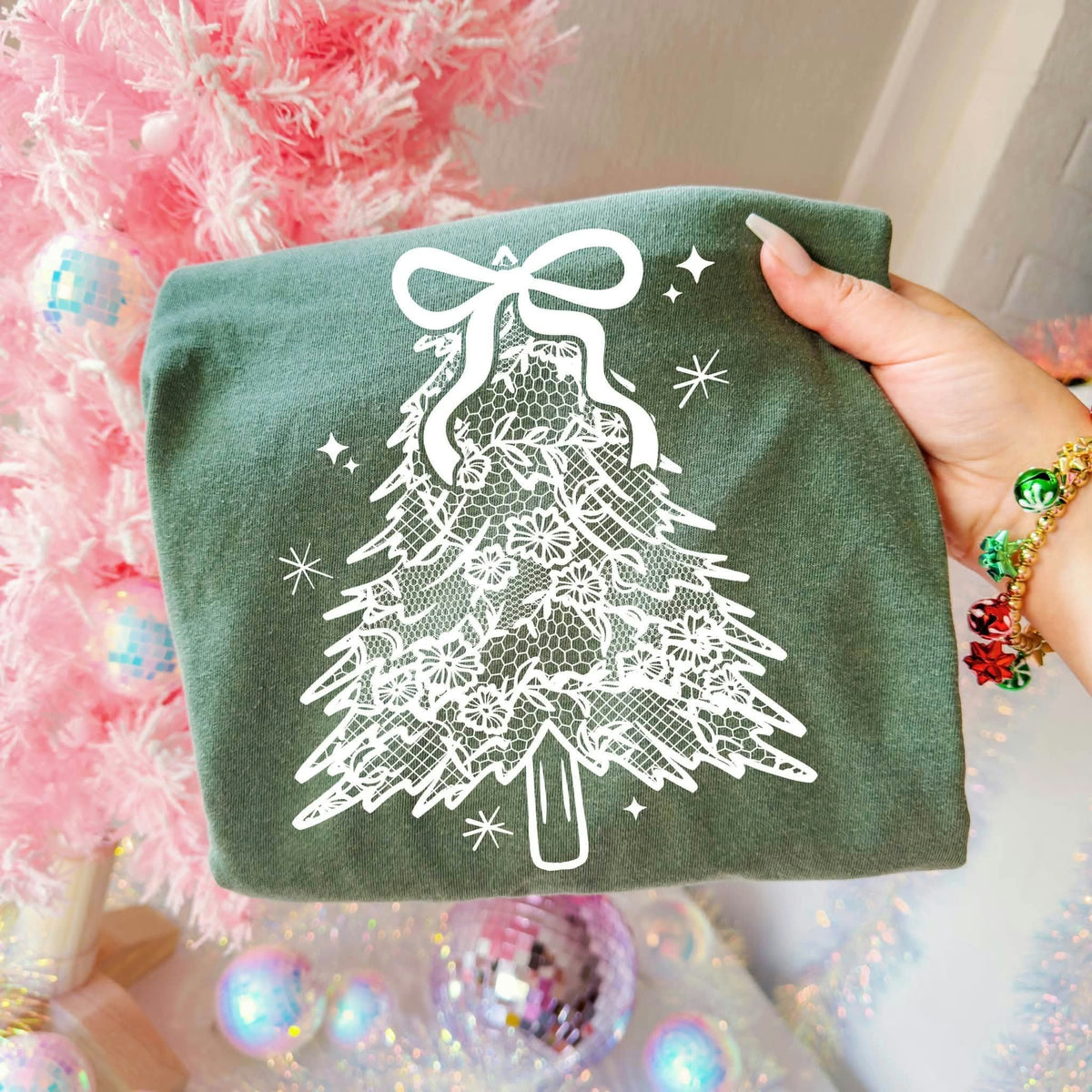 White lace tree Sunday Special DTF transfer