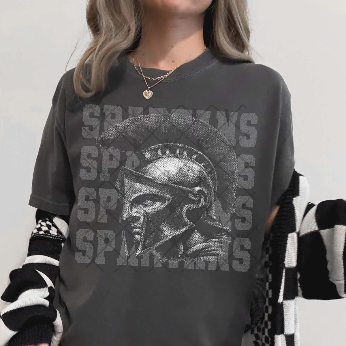 Spartans gray mascot (TTD) DTF transfer