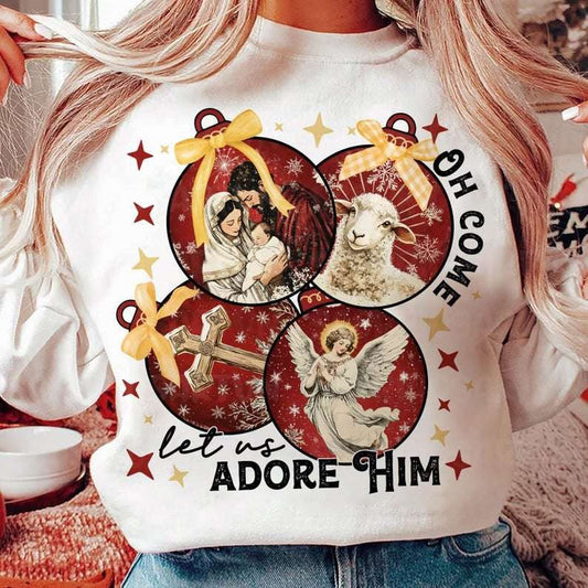 Oh come let us adore him ornaments 70418 DTF transfer