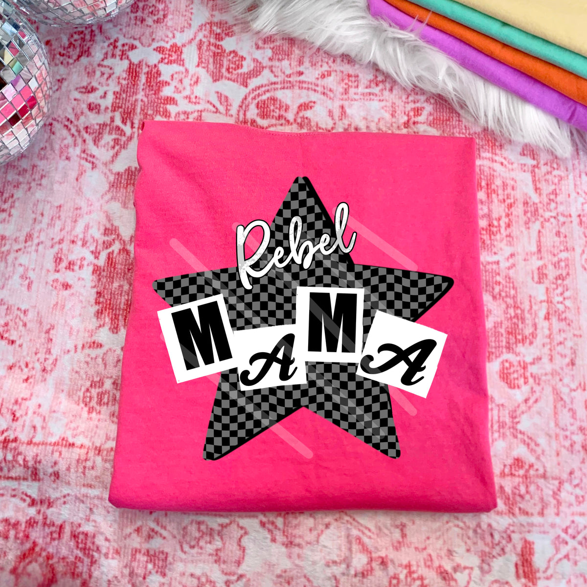 Rebel Mama Checker Star 110713 DTF transfer