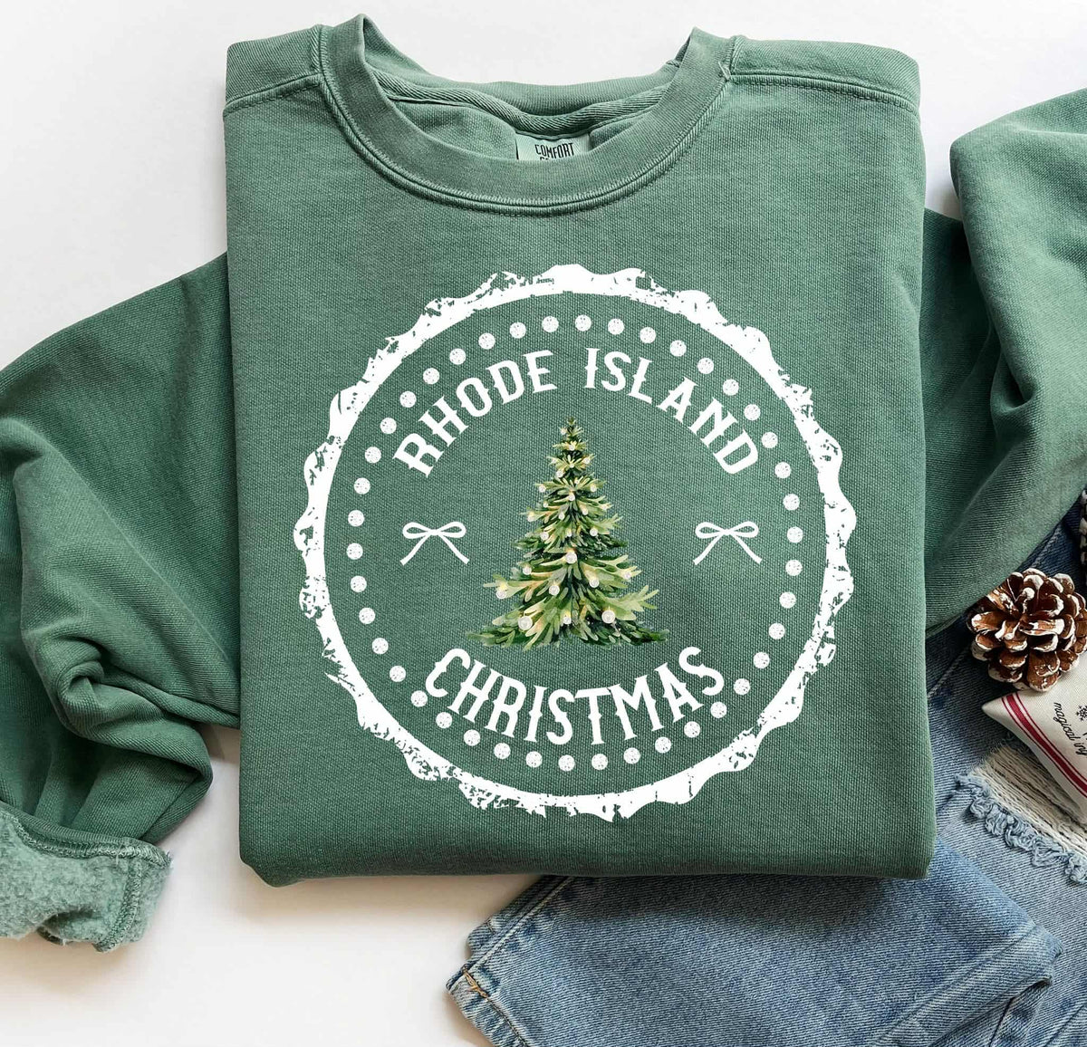 Rhode Island Christmas Tree Circle (S&g) DTF Transfer