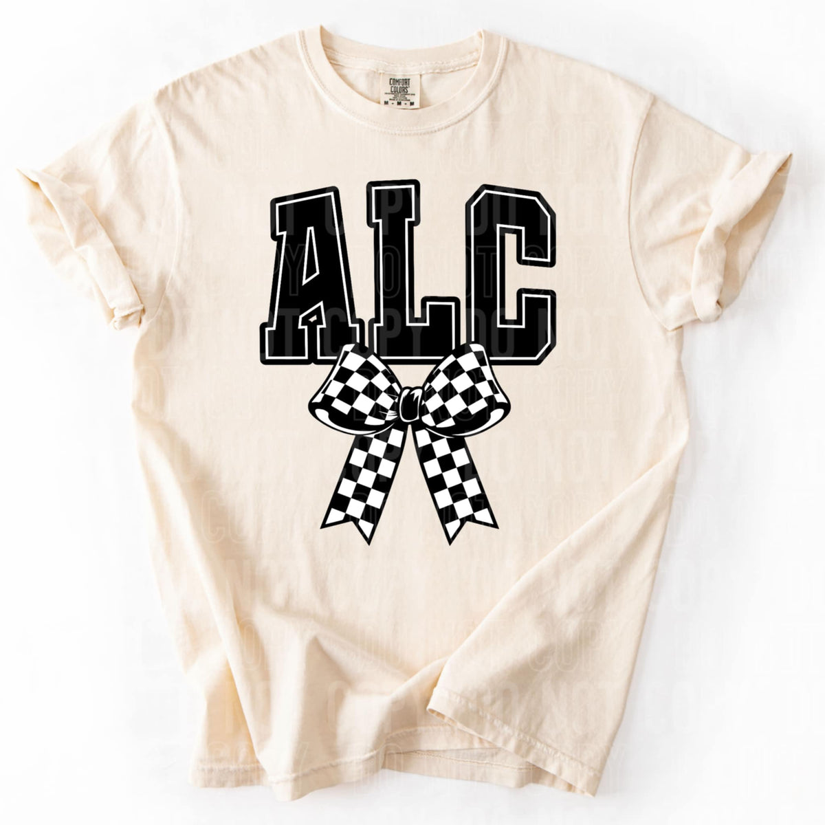 ALC checkered bow (SBB) 92057 DTF transfer