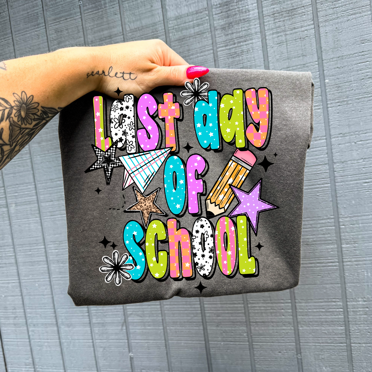 Last day of school (pink purple) CSC DTF transfer