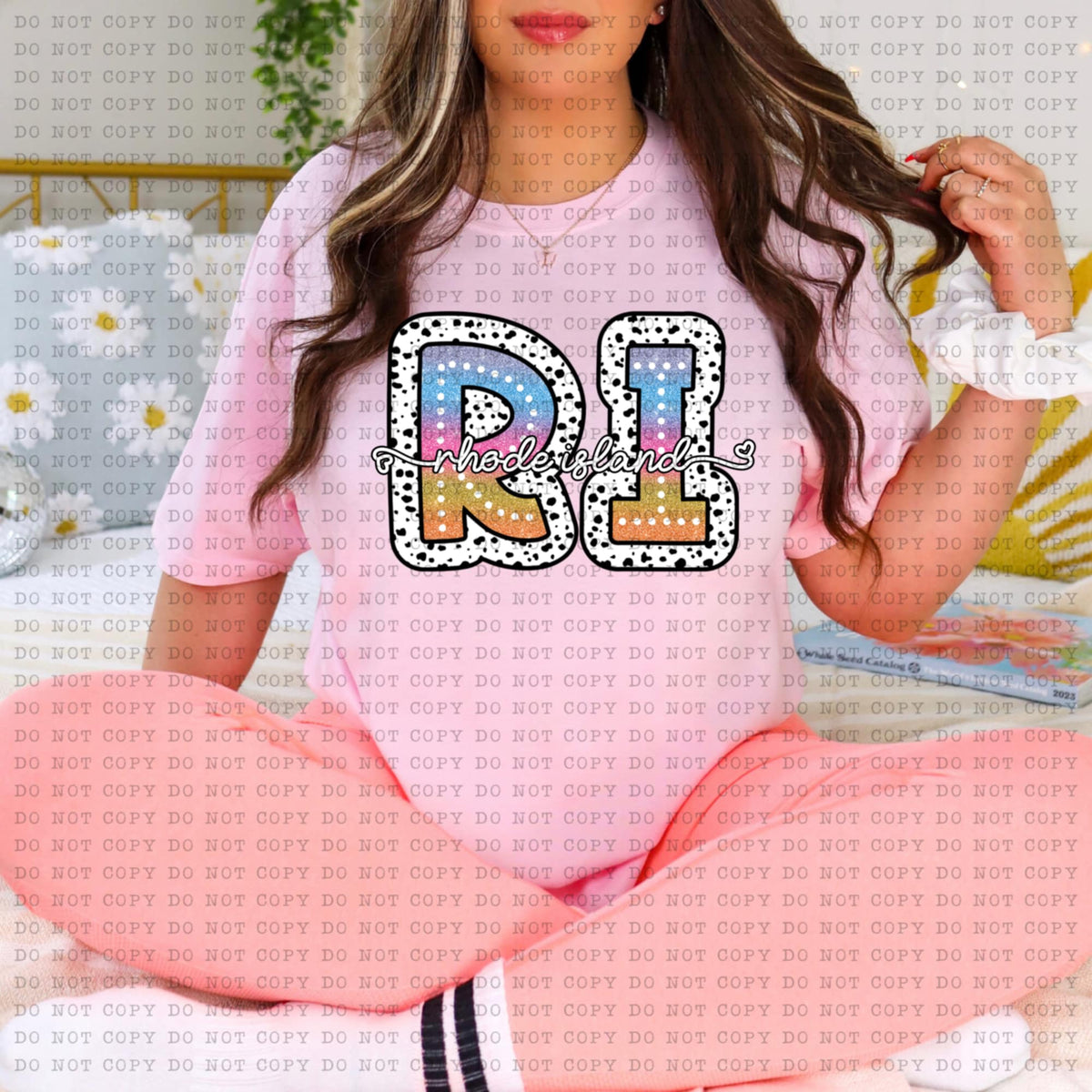 RI Rhode Island tie dye dottie (ECHT) 94248 DTF transfer