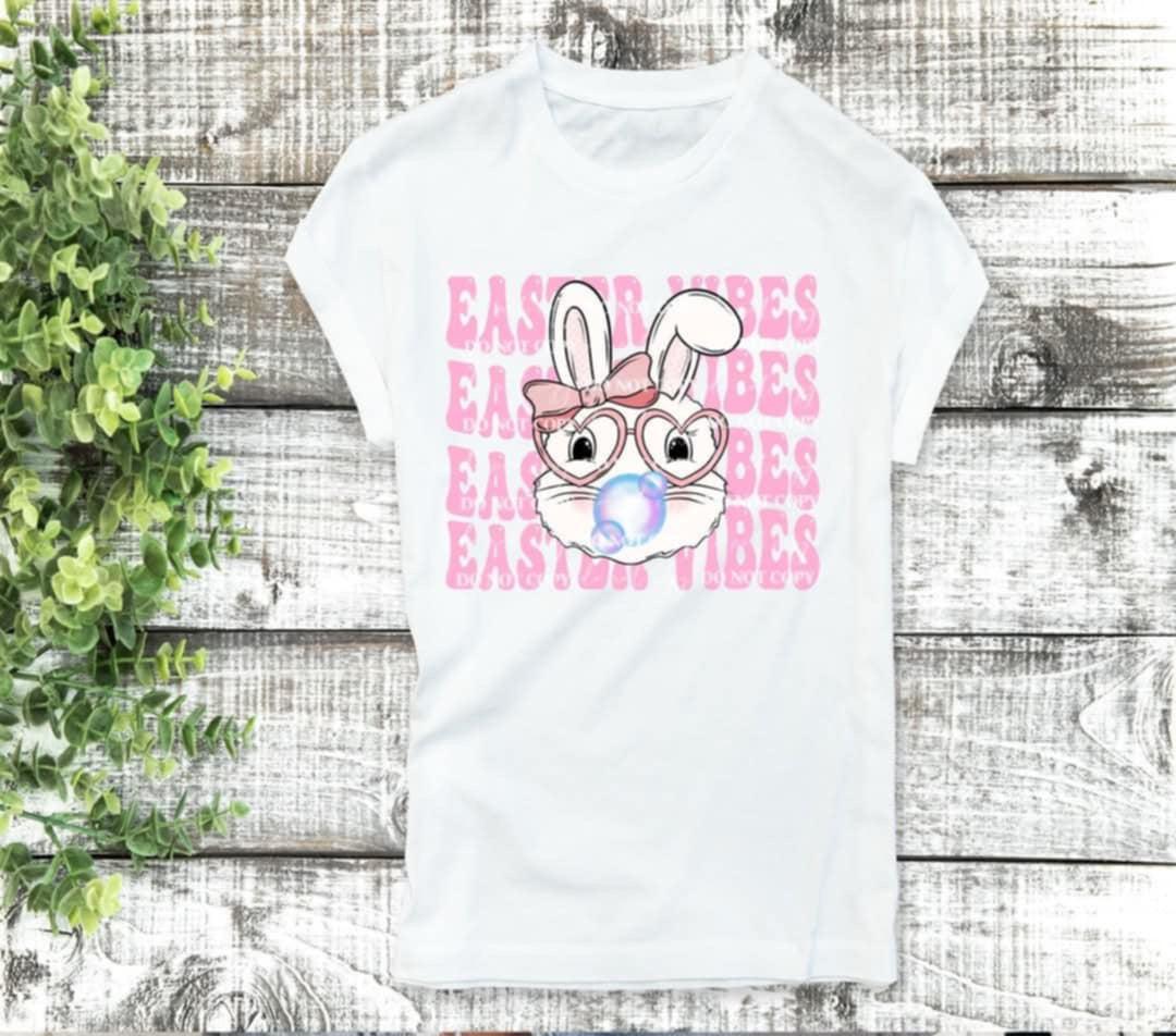 Easter vibes stacked bunny GIRL (40E) 92658 DTF transfer