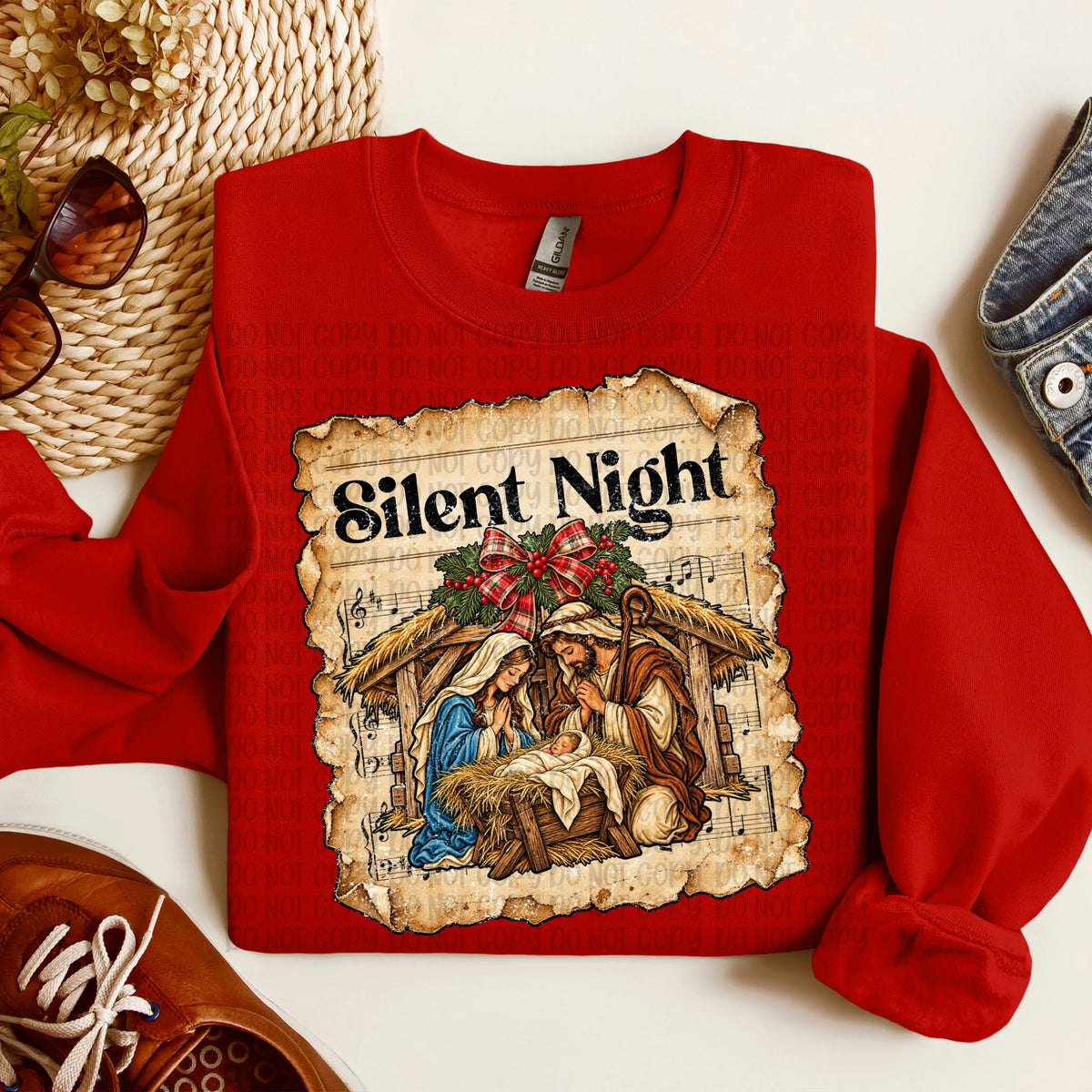 Silent night music sheet Sunday Special DTF transfer