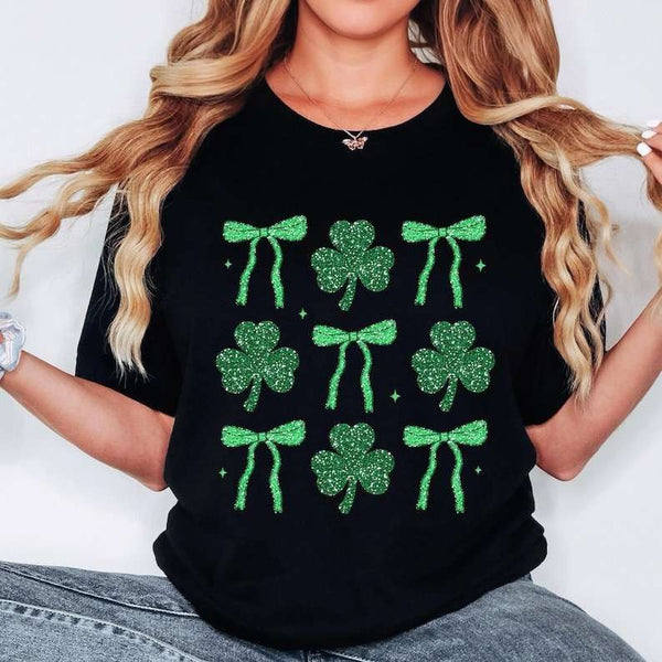 Green clover and bow collage 77611 DTF transfer