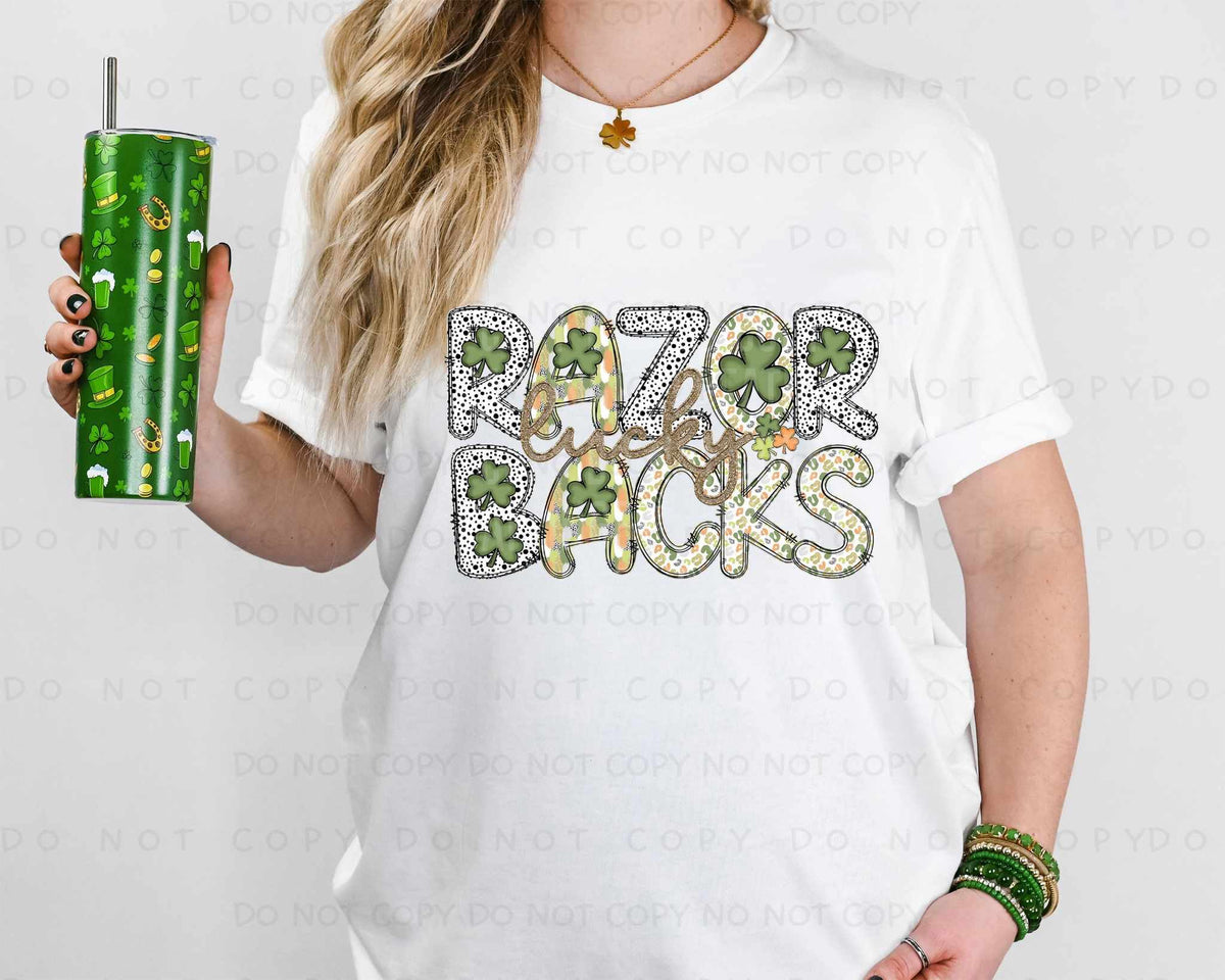 Lucky razorbacks st Patrick patterns (caplinger) 82486 DTF transfer