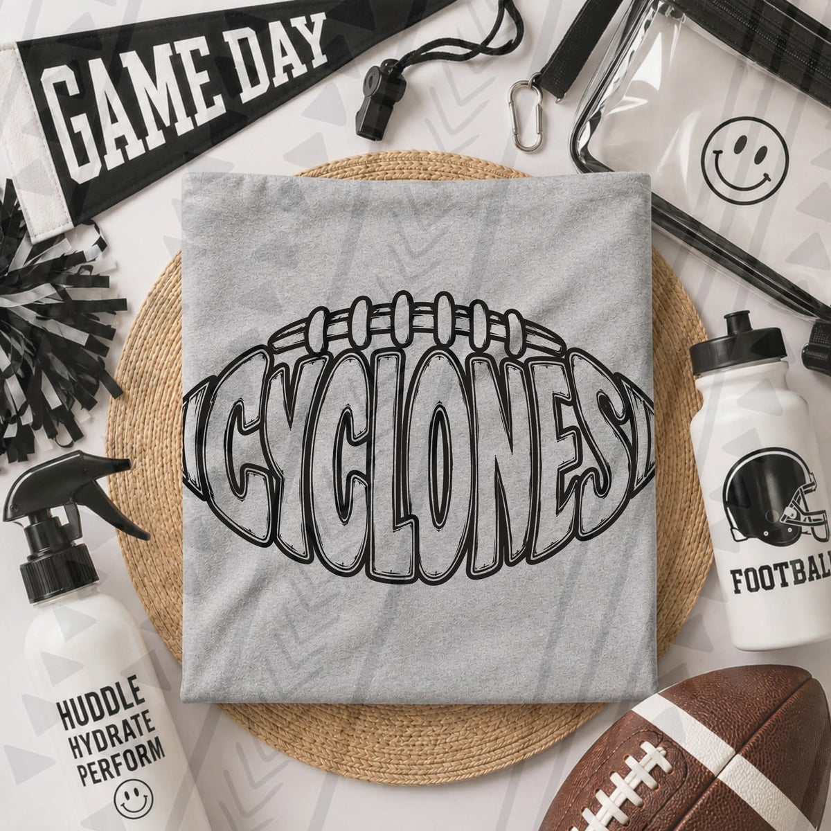 Cyclones football BLACK (Kai) DTF Transfer