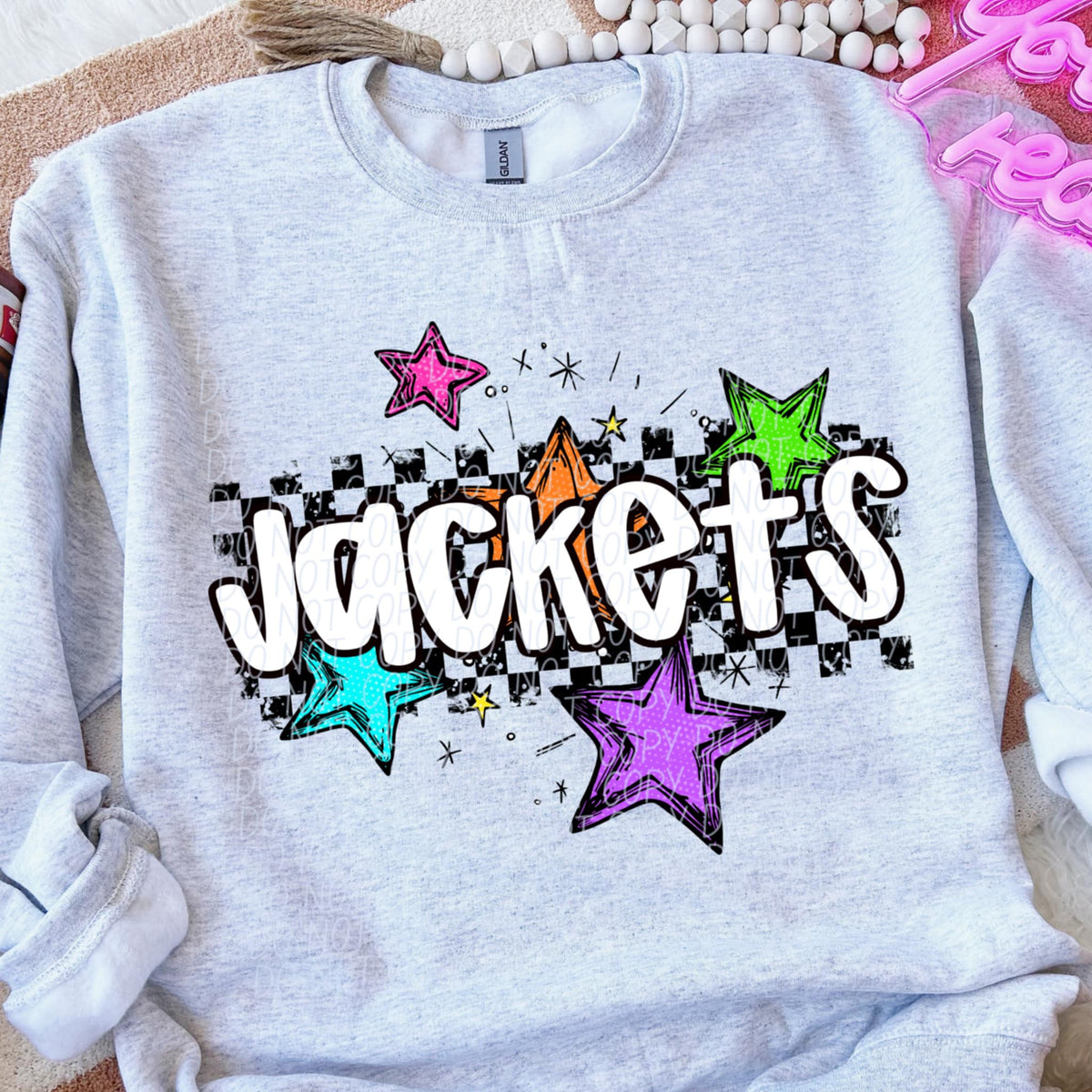 Jackets Mascot Rainbow Stars CITY DTF TRANSFER