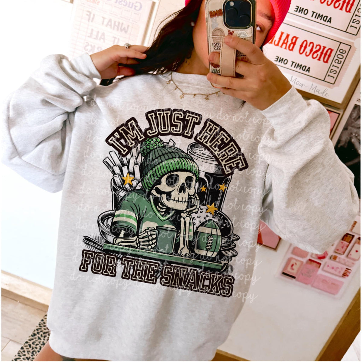 I’m just here for the snacks green jersey (MMD) 85283 DTF transfer