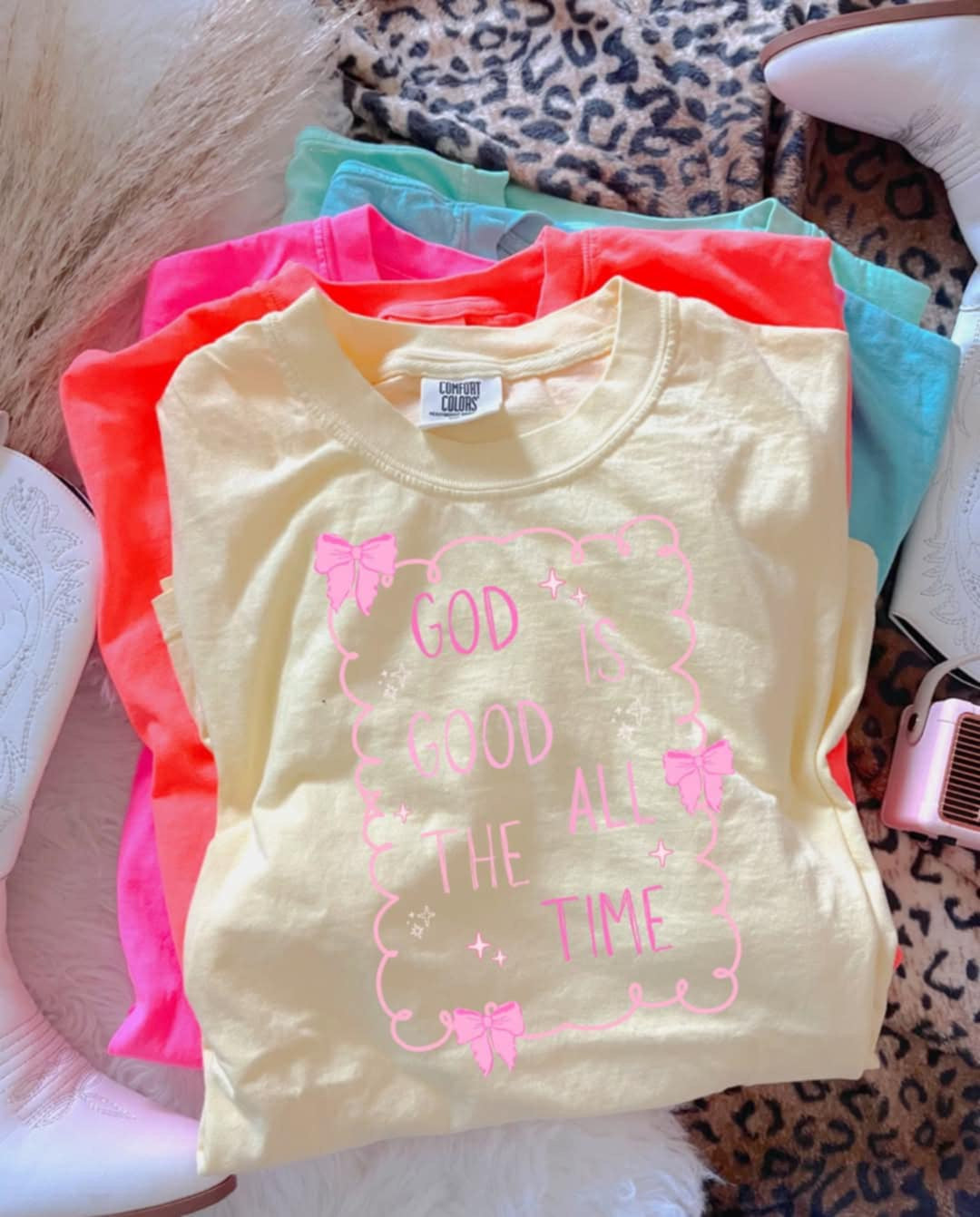 God is good all the time pink 106245 DTF transfer