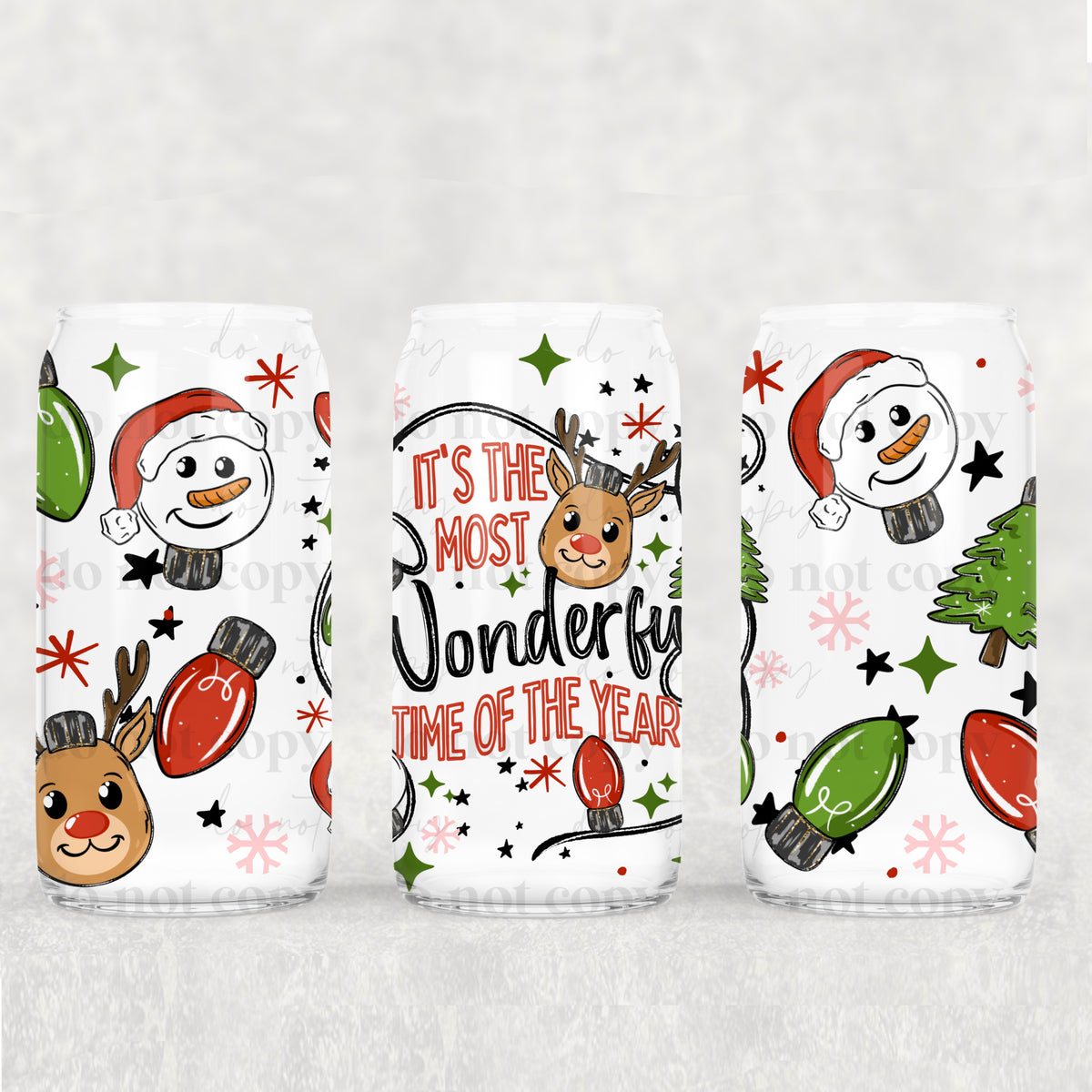 Wonderful time of the year shaped lights (CSC) UV DTF WRAP