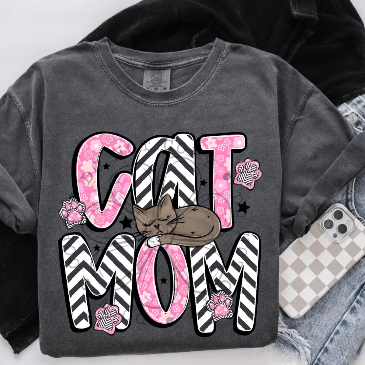 Cat mom light pink (SWD) 97320 DTF transfer