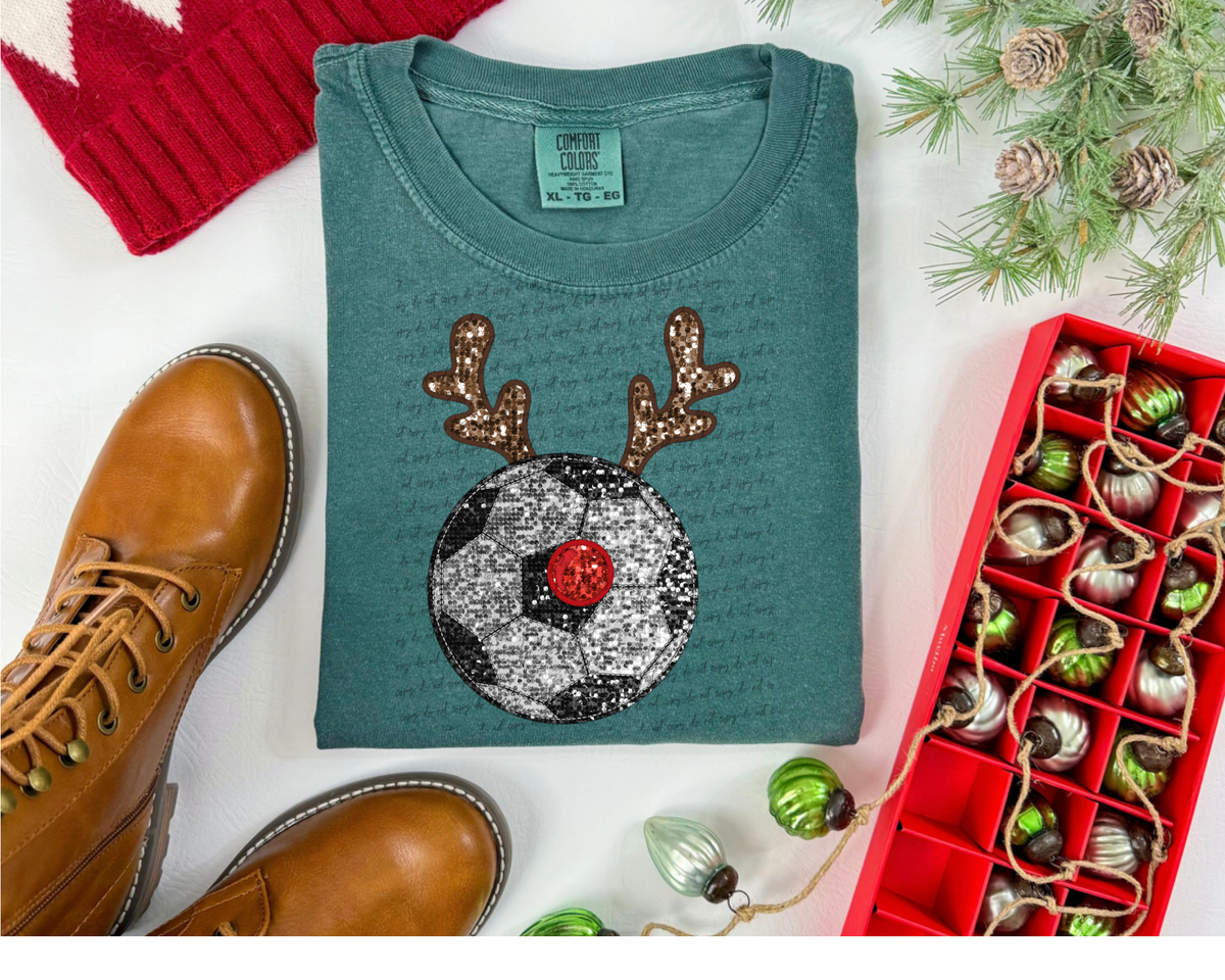 Soccer Faux Glitter Reindeer 30394 DTF transfers