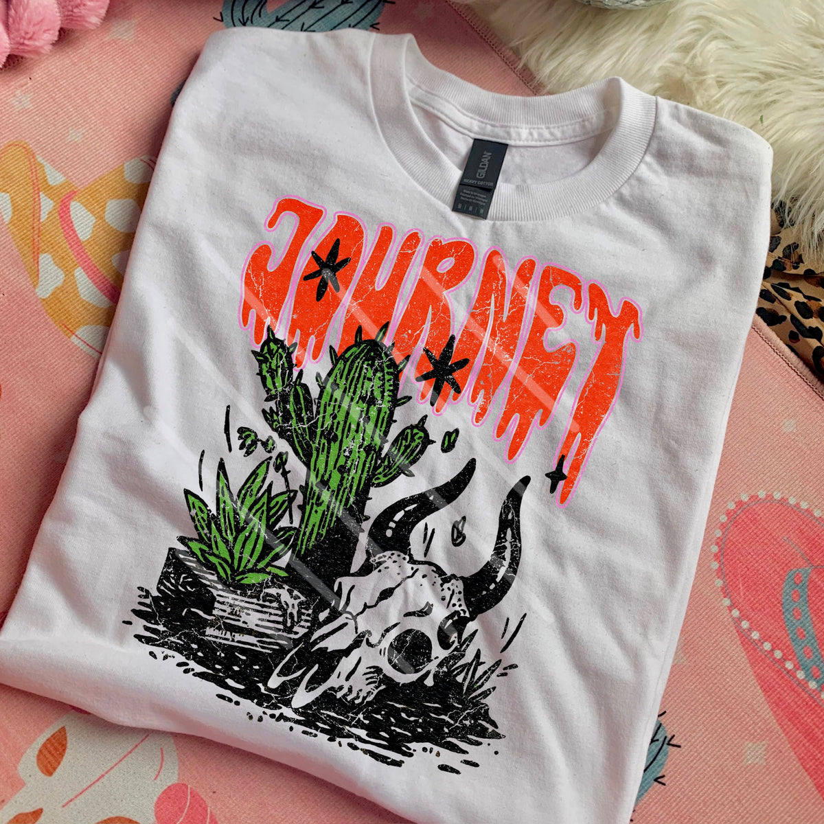 Journ Bull Skull DISTRESSED (saved) 110441 DTF transfer