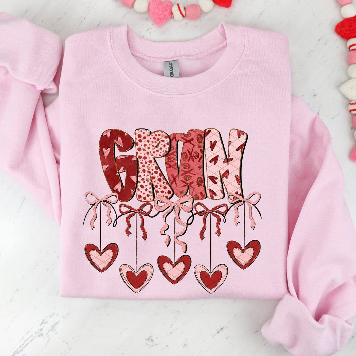 Gran hearts and bows (SDD) DTF transfer